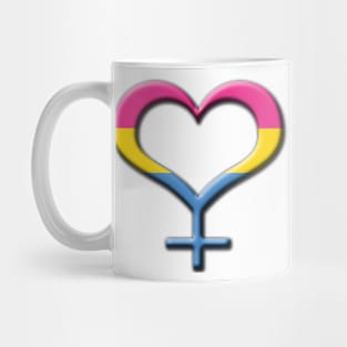 Heart-Shaped Pansexual Pride Female Gender Symbol Mug